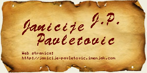Janićije Pavletović vizit kartica